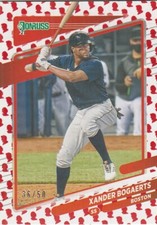 2021 Donruss Parallel Presidential Collection /50 XANDER BOGAERTS #128 Red Sox