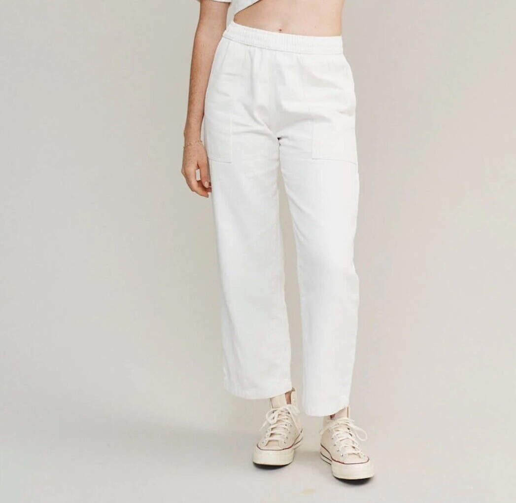 Jungmaven Ocean Pants Women's Washed White Hemp Organic Cotton size Medium NWT