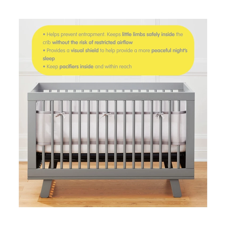 Forro de cuna de malla transpirable para bebé - Colección clásica - Azul aguamarina -... Foto 3 de 4