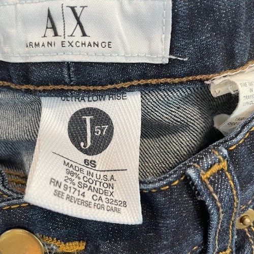 Armani Exchange J57 Jeans dunkelblau Ultra Low Rise Denim Hose Damen 6S USA - Bild 5 von 10