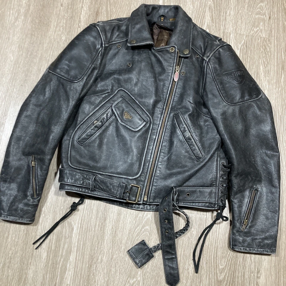 First-gear Jacket M Women's Biker Motorcycle Moto Bomber Genuine Leather Coat - Image 2 of 4