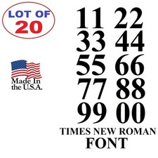 Lot of 20 White,Black Vinyl Street Address,Mailbox Number Decal Stickers TIMES N