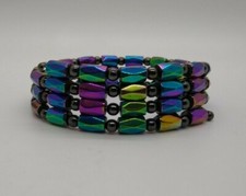 Therapeutic Rainbow Hematite Magnetic Bead Wrap Bracelet/ Necklace; Handmade 24"
