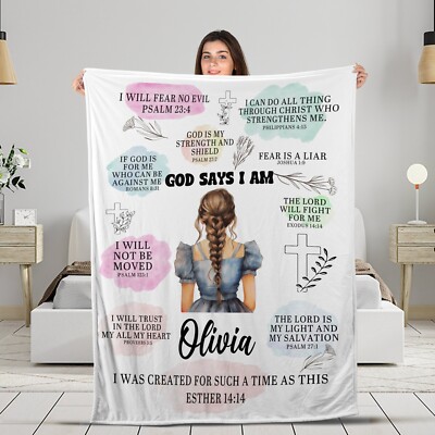 God Says I Am Blanket,Custom Encouraging Blanket Gift For Daughter,Granddaughter