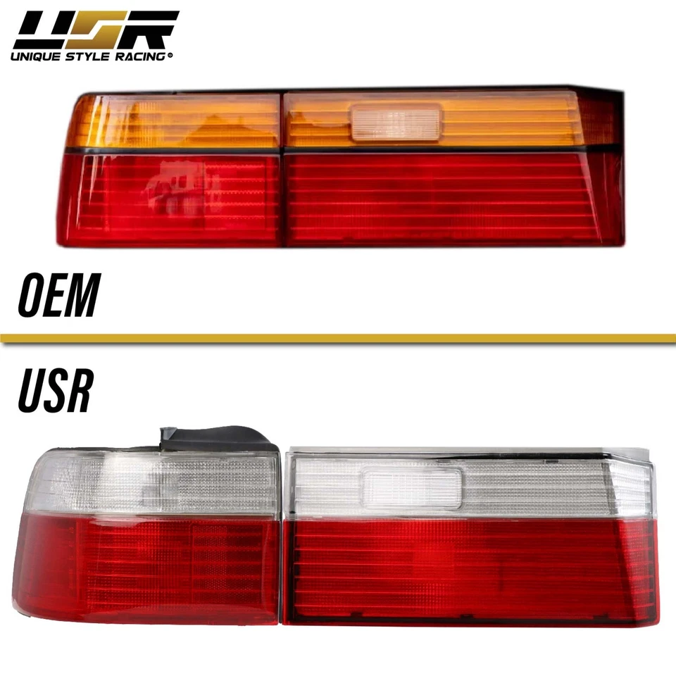 RARE! JDM Style RED / CLEAR Rear 4PCS Tail Light For 1990-1991 Honda Accord 4D Foto 4 de 4