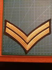 British Army Military Rank Chevron Stripes, Gold On Dark Blue