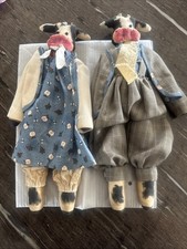 2 vintage cow dolls 16in High Great Condition