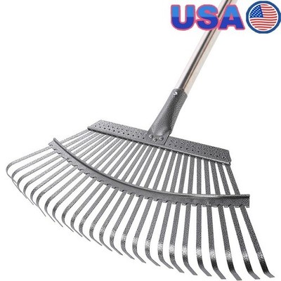 Adjustable Garden Leaf Rake Ergonomic 25 Tines Multi-Functional Easy Clean Tool
