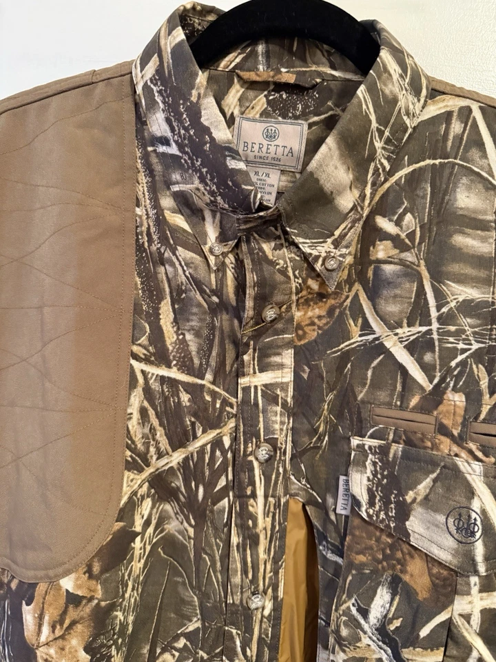 Beretta Men's Short Sleeve Shirt Brown Padded Hunting/Shooting NEW Sz XL - Image 3 of 4