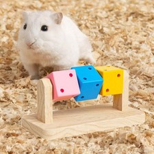 Hamster Cage Toy Playing Wood Sport Exercise Toy Training Cubes Hamster