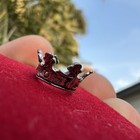 5 Vintage Sterling Silver Charm Lot Enamel Christmas Holly Berry Queen Bee Hand — photo 4