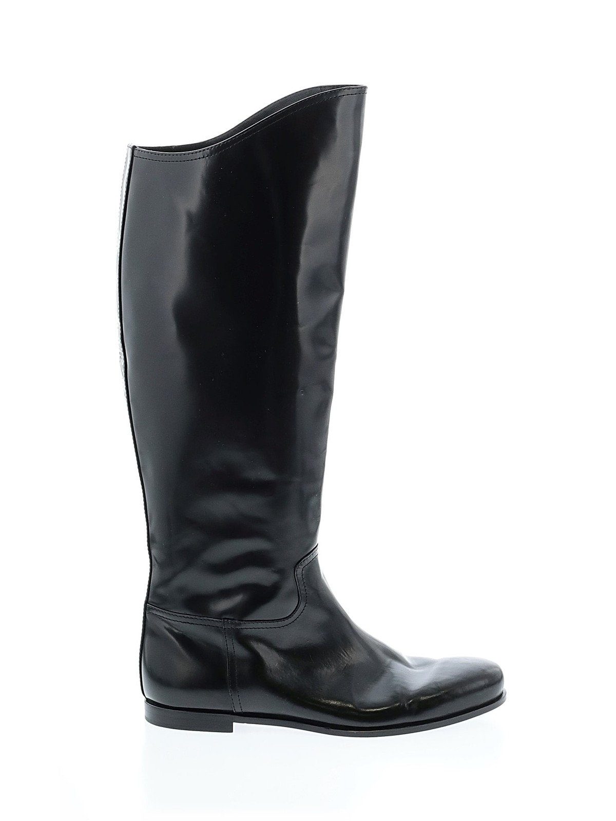 Bottega Veneta Women Black Patent Vintage Riding Boots EUR 39.5