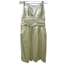 David  s Bridal Dress Ivory Pockets Strapless Short Women  s Size 6