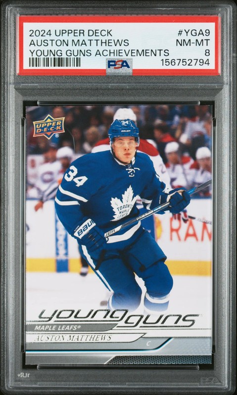 2024-25 Upper Deck Young Guns Achievements Auston Matthews #YGA9 PSA 8