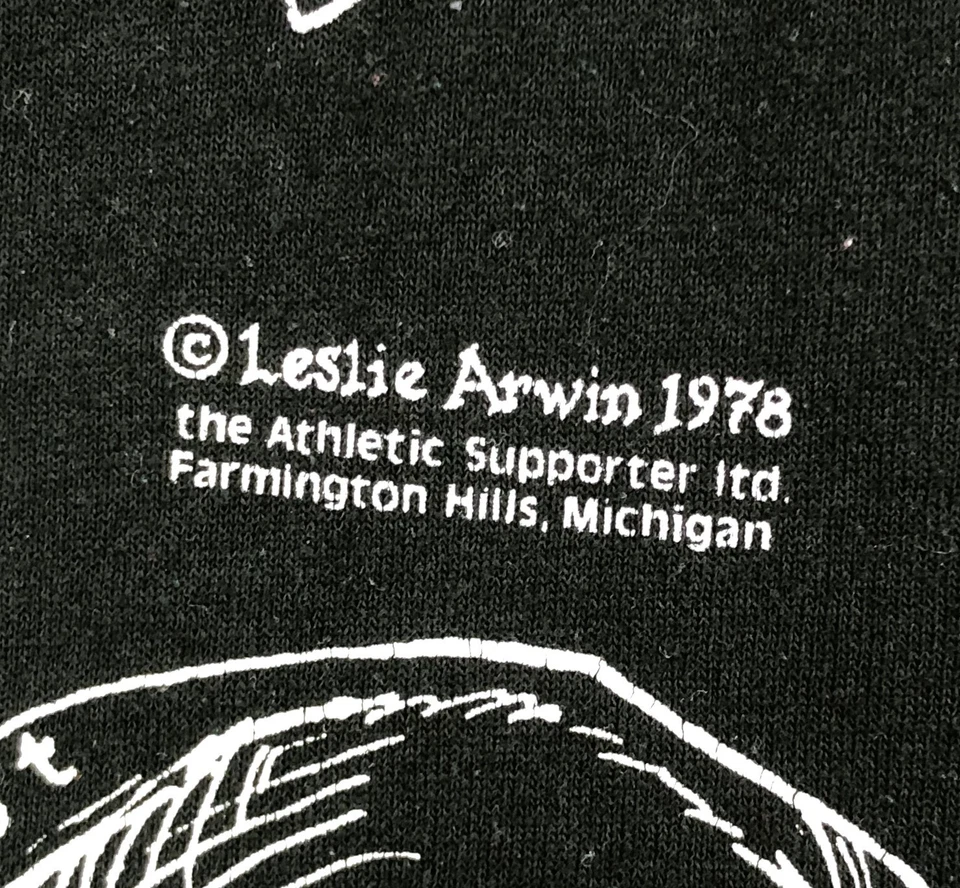 Vintage 70's 1978 Skeleton Back & Front Black T-Shirt Anatomy Leslie Arwin ~ L - Image 3 of 4