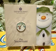 2023 Royal Mint The Snowman 50p Colour Coin BUNC Sealed