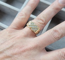 Vintage Men's 14K Gold/Diamond Ring - Sz 9.5-9.75 - 10.5g - approx. CTW .9 - 1.0