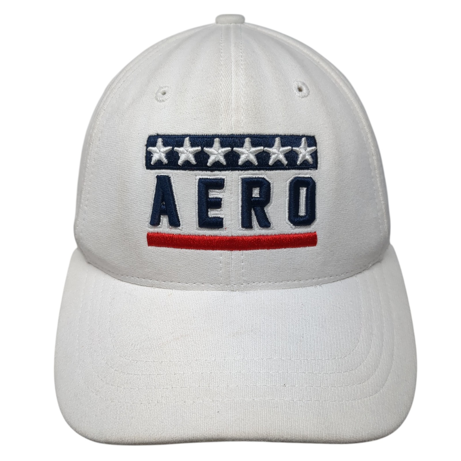 Aero Fitted Baseball Hat Solid White Medium Embro… - image 1