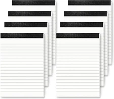 Notepad 4x6 Notepads 8 Pack Lined Note Pads Paper 4 x 6 Inch-Black, Black 