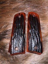 1911 Grips Camel Bone Full Size 1911 Aged Finish Stag Antler Jigged H12