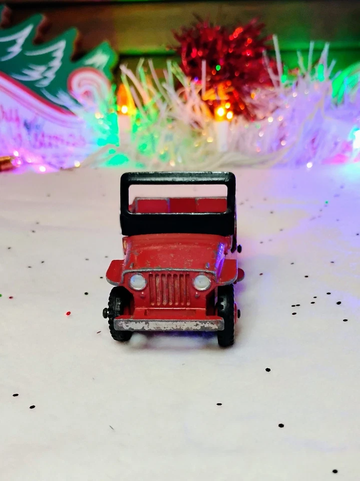 Jeep Willys CJ Civil Rojo Diecast No. DE COLECCIÓN DINKY TOYS 405 Meccano años 40-50 Foto 3 de 4