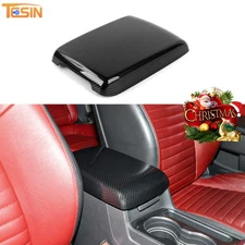 Carbon Fiber Central Armrest Box ABS Panel Cover Trim For Dodge Challenger 09-14