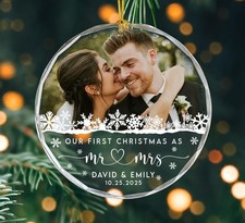First Christmas Married Ornament 2025, Our First Christmas As Mr  Mrs Ornament