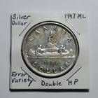 RARE ERROR VARIETY 1947 ML Double HP CANADA George VI One Dollar Silver
