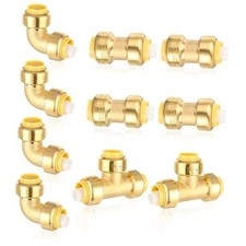 -Pack 1/2Inch Push-fit Combo Fittings-4PCS Coupling 4PCS 1/2 Inch 10