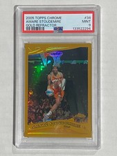 2005-06 Topps Chrome Amare Stoudemire GOLD REFRACTOR #34 MINT PSA 9 SUNS *HOF*