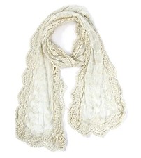 Stylish Scarves for Women Lightweight Fashion Lace Printed Wrap Scarfs O-beige