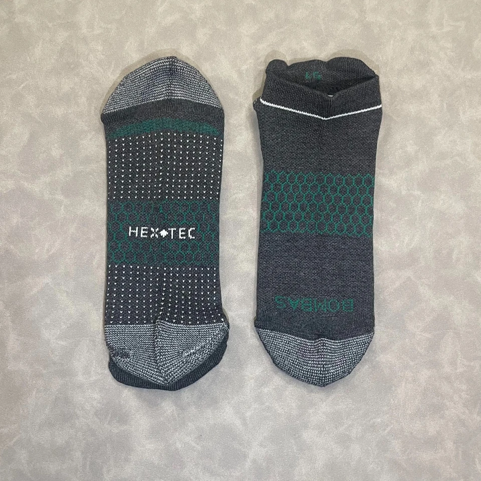 3 pares de calcetines tobilleros para correr Bombas Hex Tec para hombre talla grande gris verde ligeros Foto 3 de 4