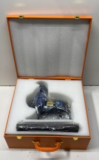 Tongli Blue Enameled Horse Tang Dynasty Style Sculpture 16x15 Cased Original