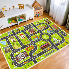 Kids Carpet Car Rug Play Mat, Road Rug, ABC Rugs Play Learn and Safely Extra Lar