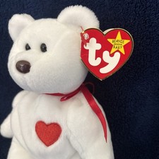 RETIRED Ty Beanie Baby VALENTINO Bear ERRORS MINT BROWN NOSE RARE