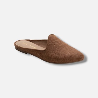 Sun + Stone Women's Brown Ninna Slip-On Mules Flats Shoes Size 5M