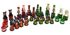 Alte SCHACHFIGUREN handgefertigte Schachfiguren 32xFiguren Erzgebirge Handarbeit