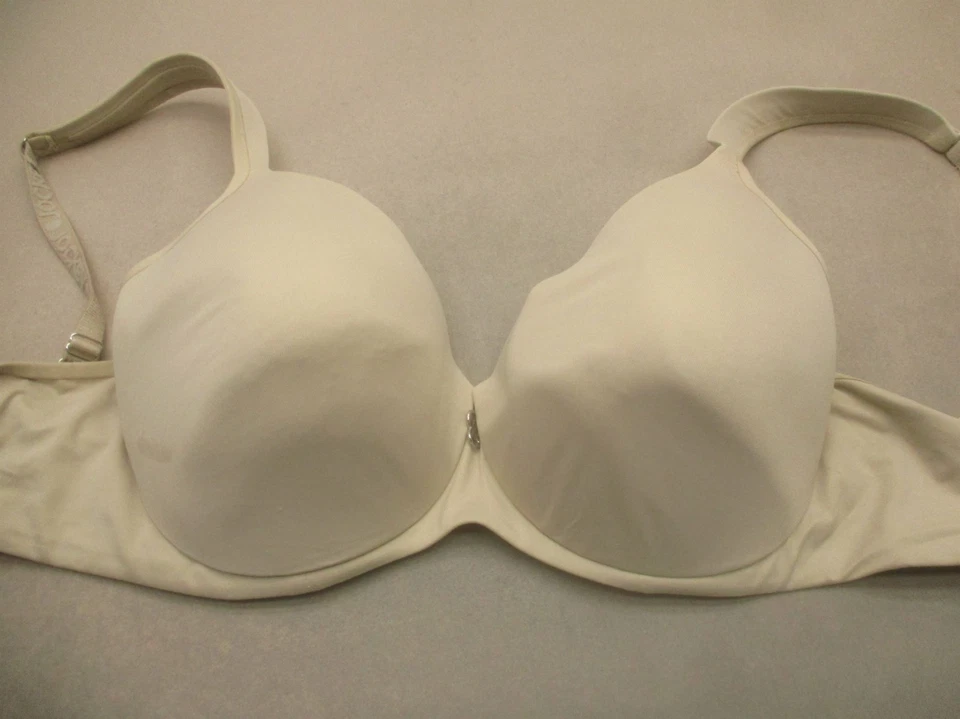 6/34 Jockey Womens Beige Lined Underwired Back Closure Demi TShirt Bra 10L - Image 2 of 4