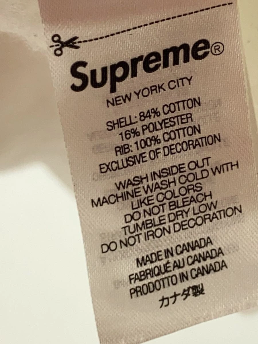 Felpa Supreme con cappuccio L cotone bianco usata