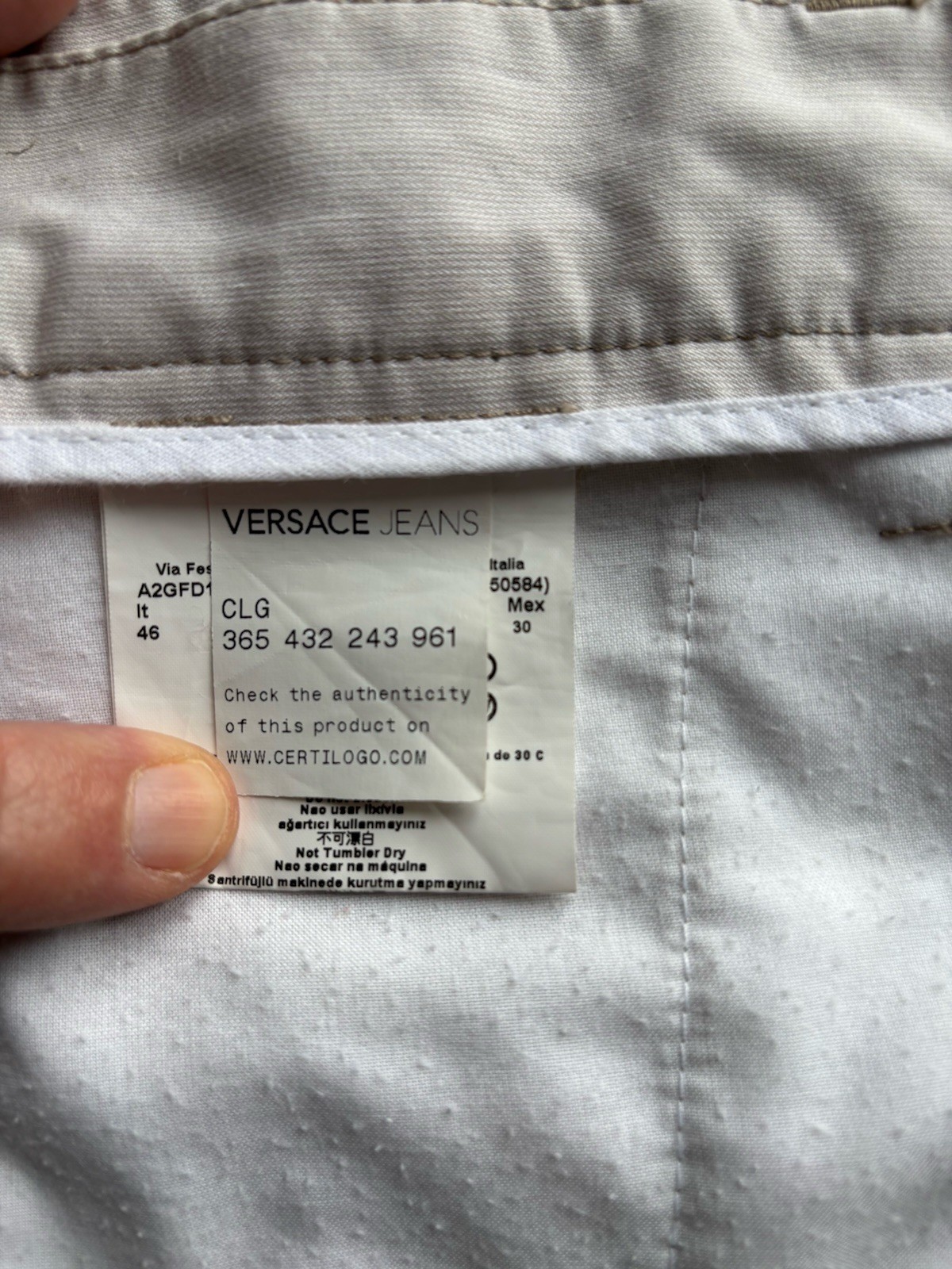 Versace “Couture” Tailored Chinos Slim Fit / Straight Leg W32 L34 BNWOT RRP £279 thumbnail 15