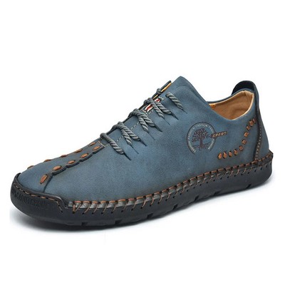 Men's Handmade Leather Casual Shoes Comfortable Leather Sneakers Driving Shoes 