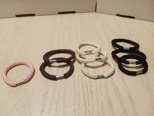 Set of 9 - Hair Bands - Black, Cream, Pink and Brown