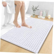 Bathroom Rugs 36x24, Thick Soft Absorbent Chenille 36" x 24" Rectangular White