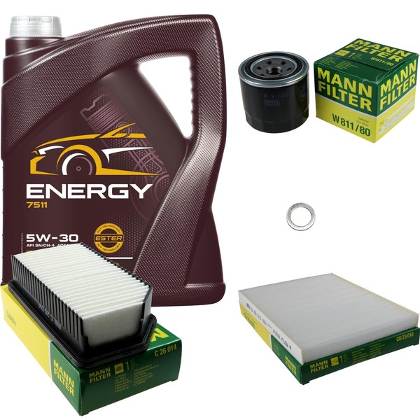 Mann Inspektionspaket 5L Mannol Energy 5W-30 FüR Hyundai IX20 1.4 1.6 KIA Venga-image