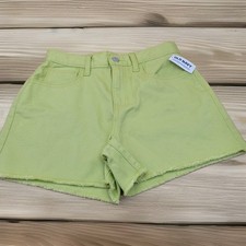 Old Navy Hi Rise Built in Tough Cut off Denim Shorts Girls Size 14 Lime Green
