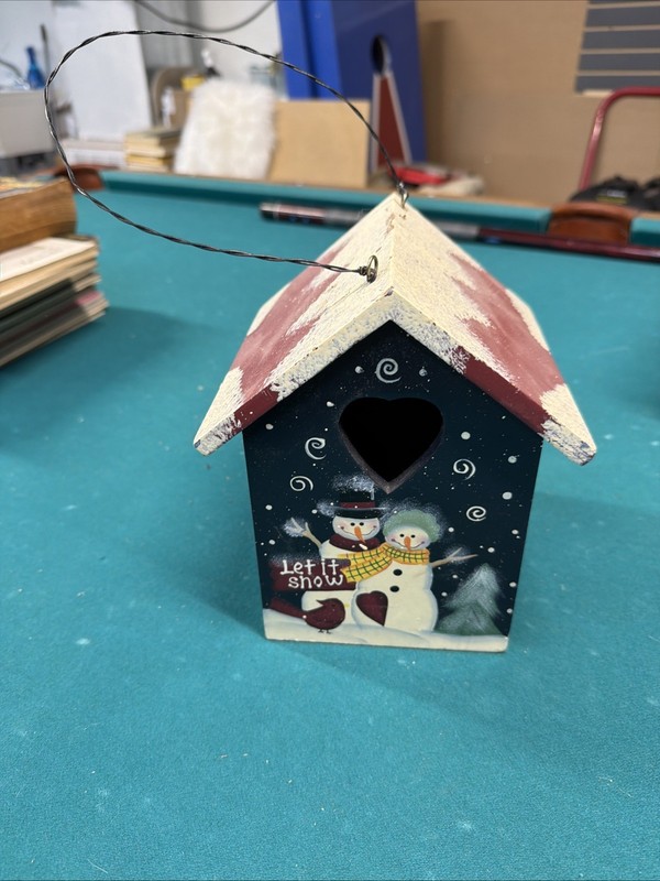 Let It Snow Handpainted Bird House