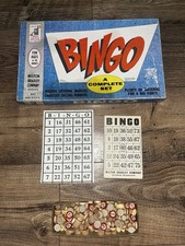 Vintage 1960 Milton Bradley Bingo Game Set  4002 Wooden PCs.