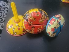 3 Vintage Tin Litho Toy Noisemakers New Year's Rattlers