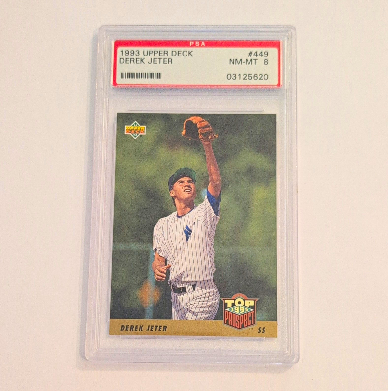 1993 Upper Deck Top Prospect Derek Jeter Rookie New York Yankees #449 RC PSA 8