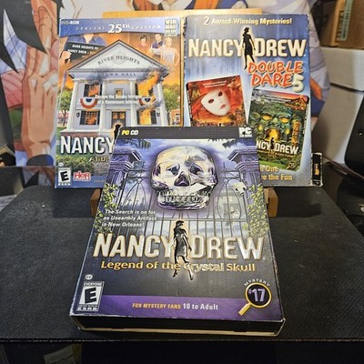 Nancy Drew PC Game Lot Legen Of The Crystal Skull Alibi In Ash & Double Dare 5